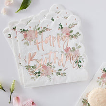 Load image into Gallery viewer, Ditsy Floral Happy Birthday Napkin, 16pc
