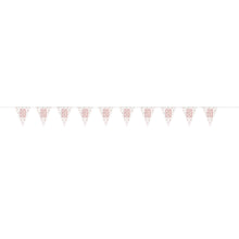Load image into Gallery viewer, Age &quot;80&quot; Glitz Rose Gold Prismatic Plastic Flag Banner (9ft)
