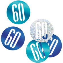 Load image into Gallery viewer, Birthday Blue Glitz Number 60 Confetti, .5oz
