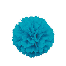 Load image into Gallery viewer, Caribbean / Terrific Teal Solid 16&quot; Hanging Tissue Pom Pom
