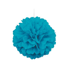 Load image into Gallery viewer, Caribbean Teal Solid 16&quot; Hanging Tissue Pom Pom
