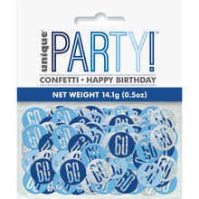 Load image into Gallery viewer, Birthday Blue Glitz Number 60 Confetti, .5oz
