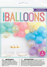 Load image into Gallery viewer, Pastel Assorted Foil Confetti &amp; Latex Balloon Arch Kit 40pc
