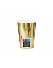 Load image into Gallery viewer, Gold Paper Cups 220ml - 6 Pack
