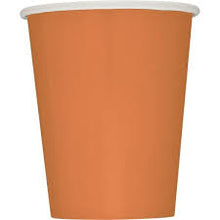 Load image into Gallery viewer, Pumpkin Orange Solid 9oz FSC Paper Cups, 14ct
