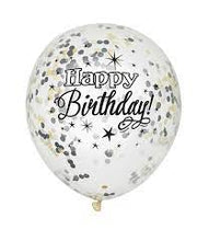 Load image into Gallery viewer, Glittering Birthday Clear Latex Balloons with Confetti 12&quot;
