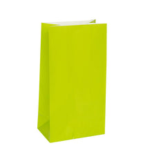 Load image into Gallery viewer, Lime Green Paper Party Bags, 12ct
