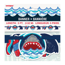 Load image into Gallery viewer, Shark Party Cut Out Banner, 5 ft
