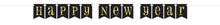 Load image into Gallery viewer, Foil Stamped Gold &amp; Black Happy New Year Pennant Banner, 7 ft
