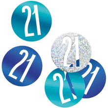Load image into Gallery viewer, Birthday Blue Glitz Number 21 Confetti, .5oz
