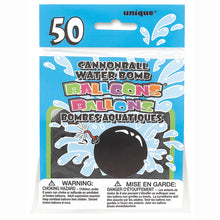 Load image into Gallery viewer, Cannonball Shaped Water Bomb Balloons, 50ct
