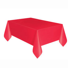 Load image into Gallery viewer, Ruby Red Solid Rectangular Plastic Table Cover, 54&quot;x108&quot;
