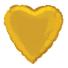 Load image into Gallery viewer, Solid Heart Foil Balloon 18&quot;, Packaged - Gold
