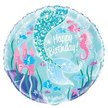 Load image into Gallery viewer, Mermaid Round Foil Balloon 18&quot;, Packaged
