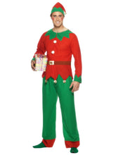 Load image into Gallery viewer, Elf Costume, Red &amp; Green, with Top, Trousers &amp; Hat
