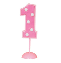 Load image into Gallery viewer, Flashing Number 1 Decoration - Pink
