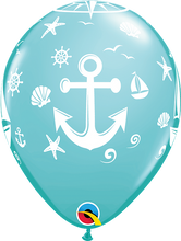 Load image into Gallery viewer, Nautical Sailboat &amp; Anchor Latex Balloon 11&quot;
