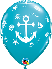 Load image into Gallery viewer, Nautical Sailboat &amp; Anchor Latex Balloon 11&quot;
