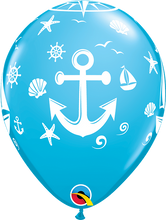 Load image into Gallery viewer, Nautical Sailboat &amp; Anchor Latex Balloon 11&quot;
