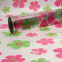 Load image into Gallery viewer, Lime Green &amp; Hot Pink Fleur Cellophane Roll - 80cm x 100m
