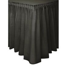 Load image into Gallery viewer, Black Plastic Table Skirt, 29&quot;x14ft
