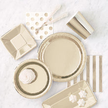 Load image into Gallery viewer, Gold Foil Stripes Luncheon Napkins, 16ct - Foil Stamped
