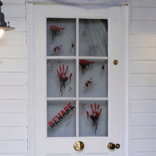Load image into Gallery viewer, Beware Blood Splatter Halloween Window Stickers
