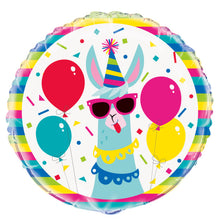 Load image into Gallery viewer, Llama Birthday Round Foil Balloon - 18&quot;
