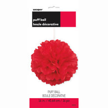 Load image into Gallery viewer, Ruby Red 16&quot; Hanging Tissue Pom Pom
