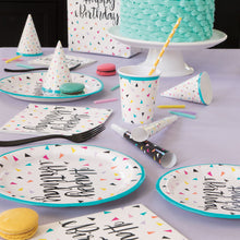 Load image into Gallery viewer, Triangle Confetti Birthday Round 7&quot; Dessert Plates, 8ct
