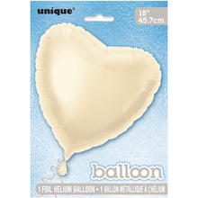 Load image into Gallery viewer, Solid Heart Foil Balloon 18&quot; - Ivory
