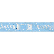 Load image into Gallery viewer, &quot;Happy Birthday&quot; Glitz Blue &amp; Silver Foil Banner (9ft)
