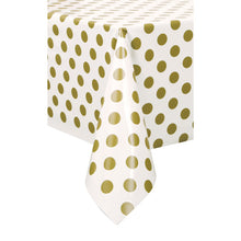 Load image into Gallery viewer, Gold Dots Rectangular Plastic Table Cover, 54&quot;x108&quot;
