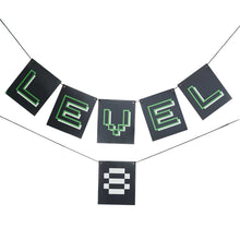 Load image into Gallery viewer, Ginger Ray - Customisable Age Black and Green Level Up Bunting
