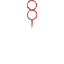 Load image into Gallery viewer, Birthday Rose Gold Glitz Number 8 Sparkler 7&quot;
