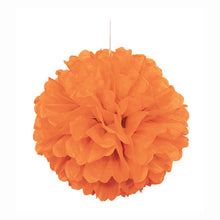 Load image into Gallery viewer, Orange 16&quot; Hanging Tissue Pom Pom
