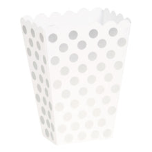 Load image into Gallery viewer, Silver Dots Treat Boxes, 8ct
