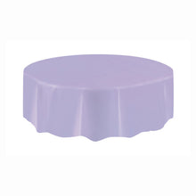 Load image into Gallery viewer, Lavender Solid Round Plastic Table Cover, 84&quot;
