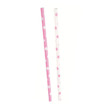Load image into Gallery viewer, Lovely Pink Dots Paper Straws, 10ct

