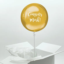 Load image into Gallery viewer, Personalised Orbz Foil Balloon - Gold, Helium Inflated
