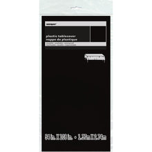 Load image into Gallery viewer, Black Solid Rectangular Plastic Table Cover, 54&quot;x108&quot;
