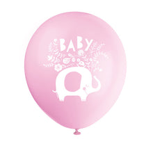 Load image into Gallery viewer, Pink Floral Elephant 12&quot; Latex Balloons - 8ct
