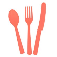 Load image into Gallery viewer, Coral Solid Assorted Plastic Cutlery, 18ct
