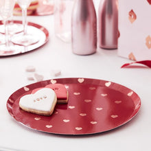 Load image into Gallery viewer, Rose Gold Valentines Heart Plates (8pcs)
