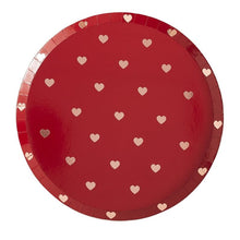 Load image into Gallery viewer, Rose Gold Valentines Heart Plates (8pcs)
