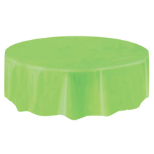 Load image into Gallery viewer, Lime Green Solid Round Plastic Table Cover, 84&quot;
