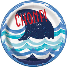 Load image into Gallery viewer, Shark Party Round 7&quot; Dessert Plates, 8ct

