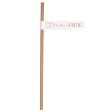 Load image into Gallery viewer, Rose Gold Team Bride Flag Hen Party Straws
