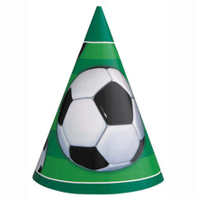 Load image into Gallery viewer, 3D Soccer Party Hats, 8ct
