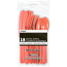 Load image into Gallery viewer, Coral Solid Assorted Plastic Cutlery, 18ct
